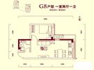 意华东贸国际G8户型图 1室2厅