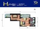 黄金SOHOH户型图 1室2厅1卫