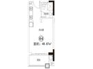 11#楼04户型48.87平米一居