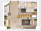 36平LOFT一层户型