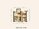 高层75平E户型图